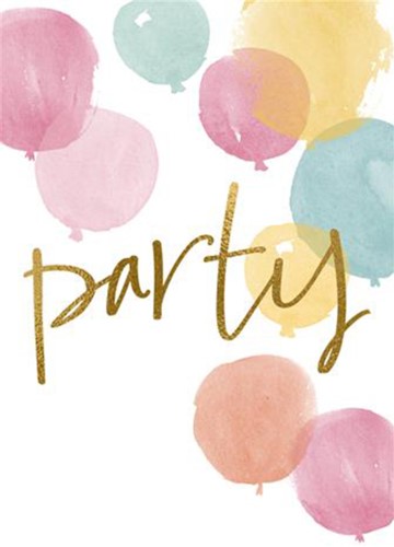 Wenskaart Hallmark uitnodiging ballonnen 6 stuks 5 Kaart