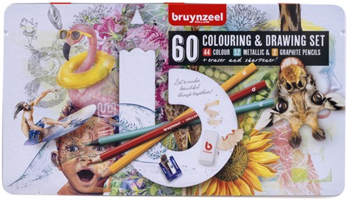 Tekenset Bruynzeel creatieve kunstenaars 60 stuks 60 Stuk