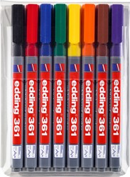 Whiteboardmarker edding 361 rond 1mm assorti 8 Set