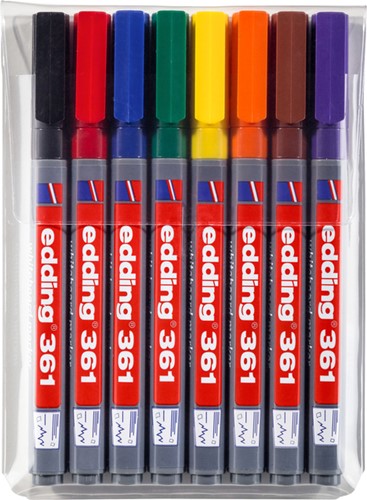 Whiteboardmarker edding 361 rond 1mm assorti 8 Set