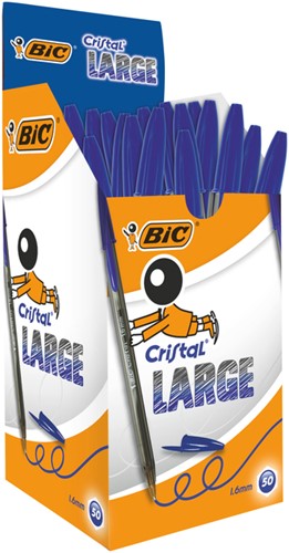 Balpen Bic Cristal L blauw 1 Stuk