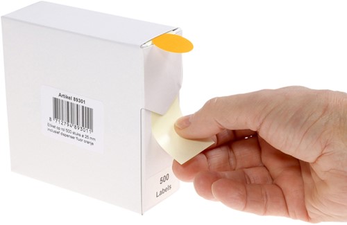 Etiket Rillprint 25mm 500st op rol fluor oranje 500 etiket-1