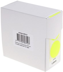 Etiket Rillprint 35mm op rol fluor geel 500st 500 etiket