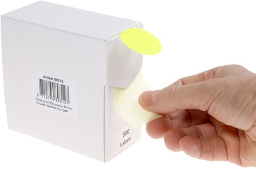 Etiket Rillprint 35mm op rol fluor geel 500st 500 etiket-3