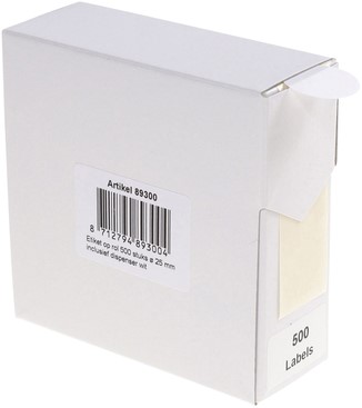 Etiket Rillprint 25mm op rol wit 500st 500 etiket-2