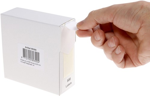Etiket Rillprint 25mm op rol wit 500st 500 etiket-3
