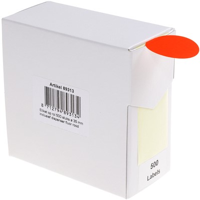 Etiket Rillprint 35mm op rol fluor rood 500st 500 etiket-2