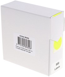Etiket Rillprint 25mm op rol fluor geel 500st 500 etiket