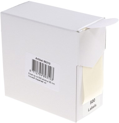 Etiket Rillprint 35mm op rol wit 500st 500 etiket