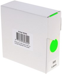 Etiket Rillprint 25mm 500st op rol fluor groen 500 etiket