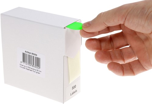 Etiket Rillprint 25mm 500st op rol fluor groen 500 etiket-3
