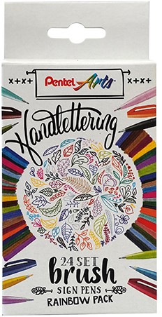 Brushpen Pentel Sign SES15C Rainbow assorti 24 Stuk