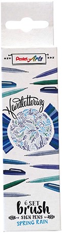 Brushpen Pentel Sign SES15C Spring Rain assorti 6 Stuk-2