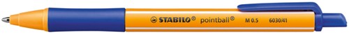 Balpen STABILO pointball 6030/41 M 2st blauw 2 Stuk-2