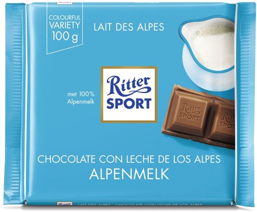 Ritter Sport Alpenmelk tablet 100gr 100 Gram
