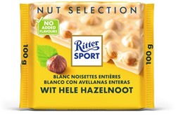 Ritter Sport Wit Hele Hazelnoot tablet 100gr 100 Gram