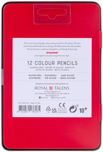 Kleurpotlood Bruynzeel blik 12 kleuren 12 Stuk-3