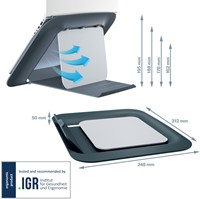 Leitz Ergo Cosy Laptopstandaard grijs 1 Stuk-1
