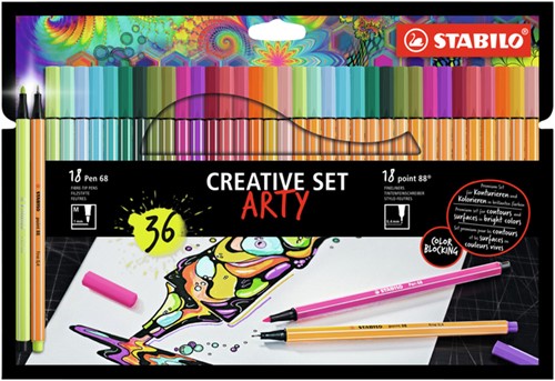 Creative set STABILO 8868/36  Arty 36st assorti 36 Stuk