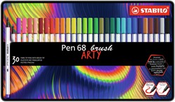 Brushstift STABILO Pen 68/30 Arty ass blik 30st 30 Stuk