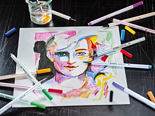 Brushstift STABILO Pen 68/24 citroengeel 1 Stuk-1