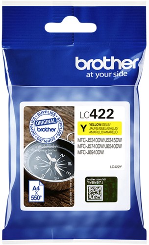 Inktcartridge Brother LC-422Y geel 1 Stuk