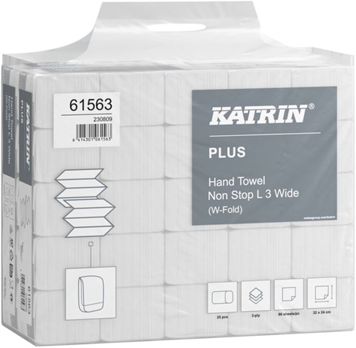 Handdoek Katrin Plus 3laags 240x320mm wit 25 Stuk-2