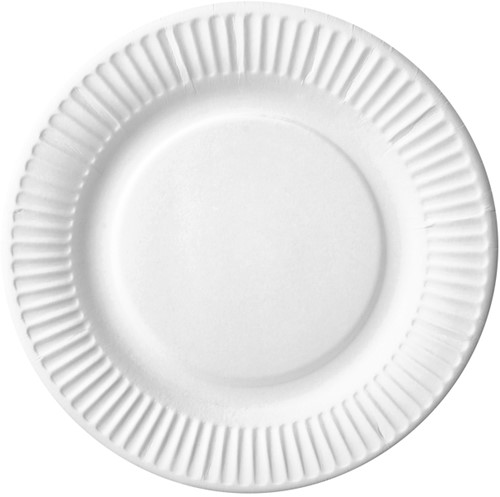 Bord IEZZY D 180mm karton wit 100 Stuk