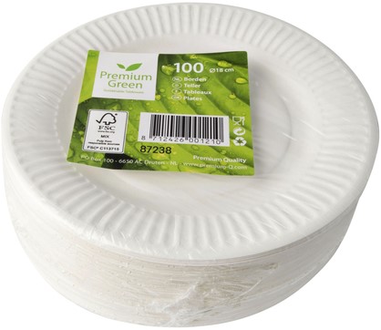 Bord IEZZY D 180mm karton wit 100 Stuk-2