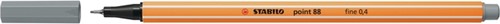 Fineliner STABILO point 88/95 F middelkoud grijs 1 Stuk