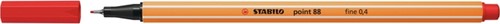 Fineliner STABILO point 88 F lichtrood 1 Stuk
