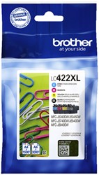 Inktcartridge Brother LC-422XLVAL zwart 3 kleuren 4 Stuk
