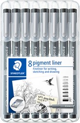 Fineliner Staedtler pigment 308 8 st ass 8 Stuk