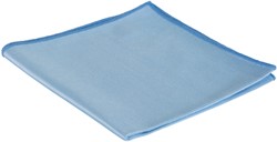 Microvezel glasdoek 40x40cm blauw 3 Stuk