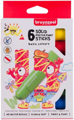 Verfstift Bruynzeel Kids 6st ass basis 6 Stuk