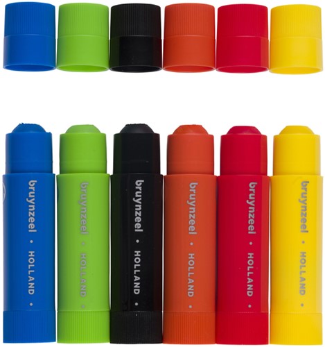 Verfstift Bruynzeel Kids 6st ass basis 6 Stuk-2
