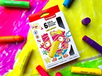 Verfstift Bruynzeel Kids 6st ass neon 6 Stuk-1