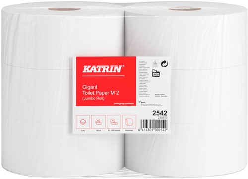 Toiletpapier Katrin Gigant M 2laags 300m wit 6 Rol-2