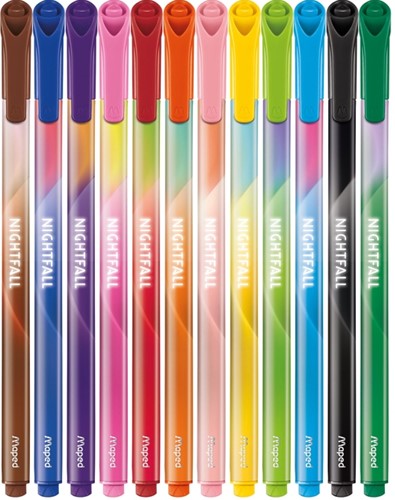 Viltstift Maped Nightfall set á 12 kleuren 12 Doos-2