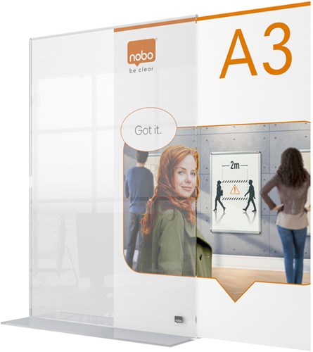 Infobord Nobo Premium Plus A3 acryl vrijstaand 1 Stuk-3