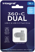 USB stick 3.0 Integral USB-360-C Dual USB-A 16GB 1 Stuk-3