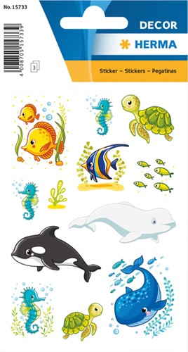 Décor sticker Walvissen en zeedieren 3 Vel