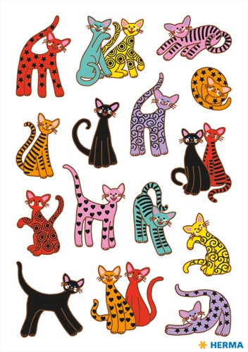 Décor sticker abstracte katten 3 Vel-2
