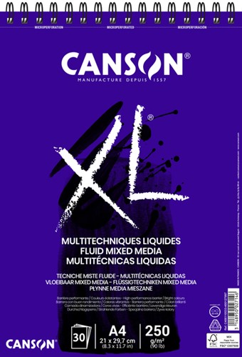 Mixed mediapapier Canson XL 250gr A4 extra wit 1 Stuk
