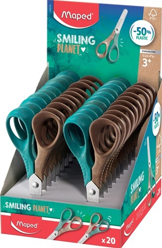 Kinderschaar Maped Smiling Planet 12cm displ br/gr 1 Stuk