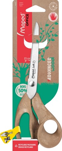 Schaar Maped Office Advanced Wood 21cm links bruin 1 Stuk