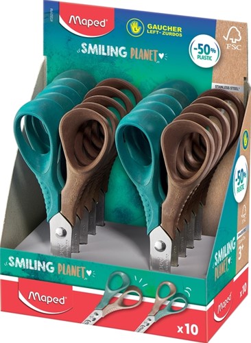 Kinderschaar Maped Smiling Planet 12cm links displ 1 Stuk