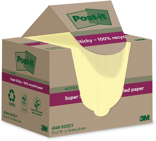 Memoblok  Post-it Super Sticky 654 RSS12CY recy gl 12 Stuk-2