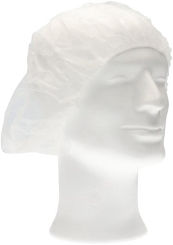 Haarnet CMT bouffant non-woven M 50cm PP wit 100 Stuk-2