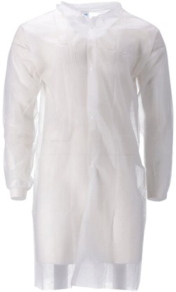 Bezoekersjas CMT XL non-woven drukknopen 104cm wt 100 Stuk